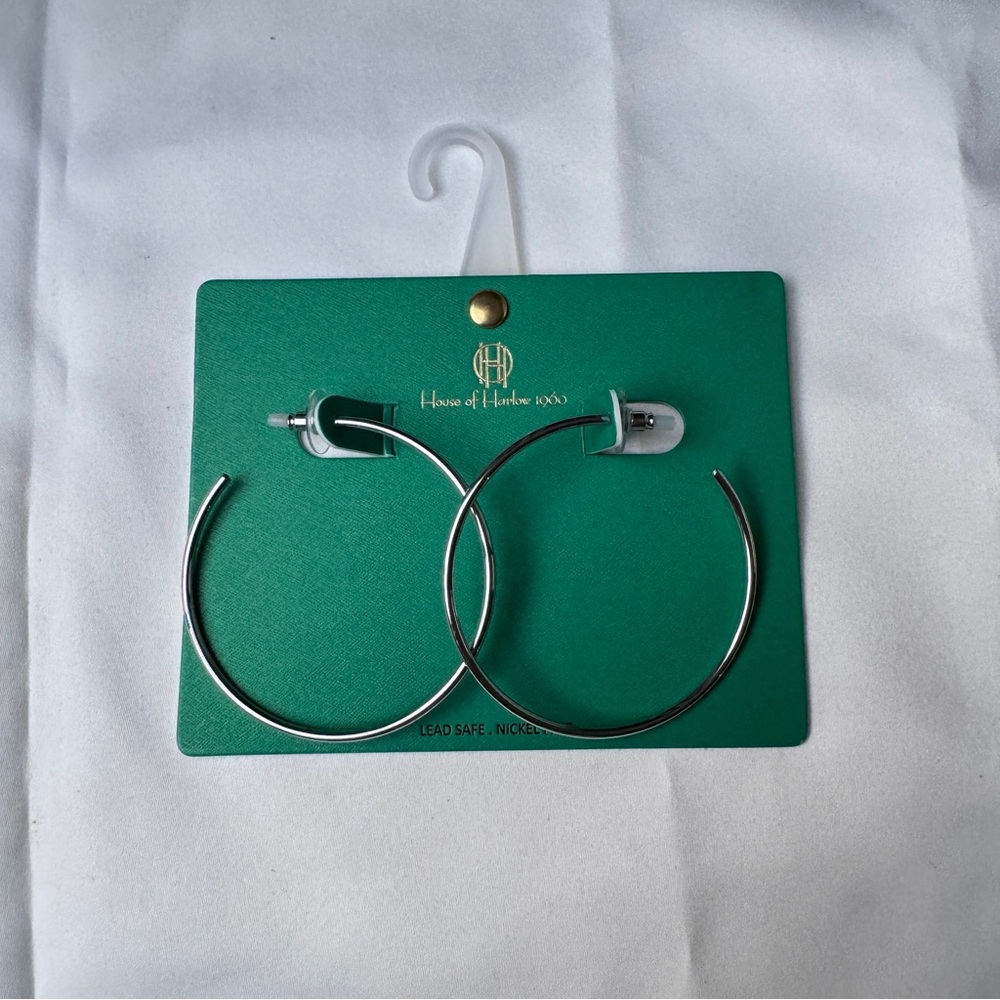 House of Harlow Silver tone hoop earrings